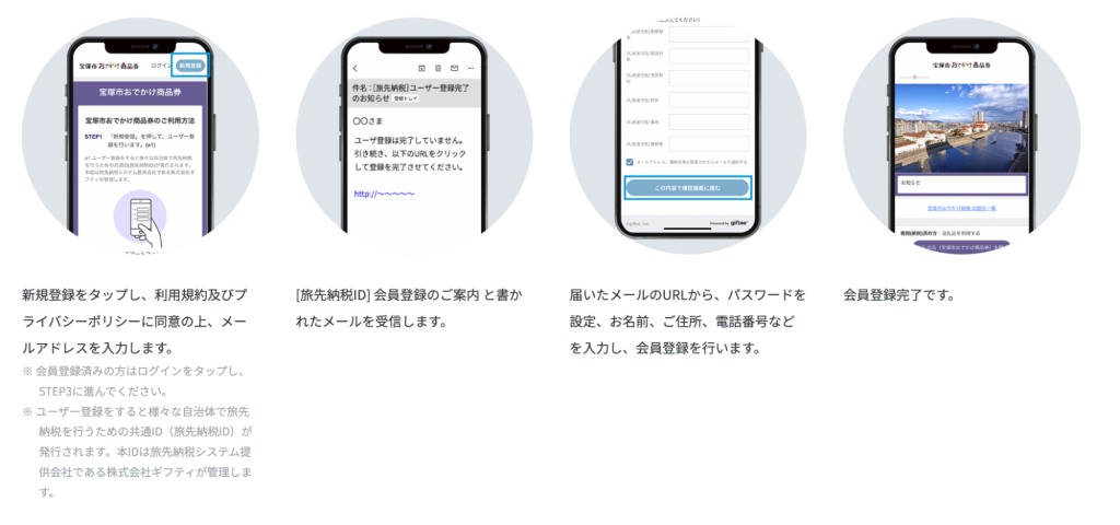 専用サイトで会員登録